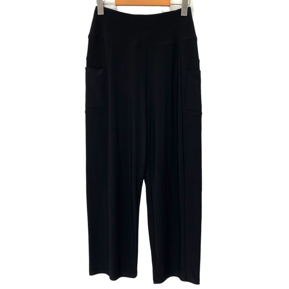 Sympli Pocket Ankle Pant Womens 6 Black Wide Leg Stretchy Travel New - Picture 1 of 8